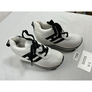 Womans New Nice Platform Wedge Lace Up Fashion Sneakers 6.5/7 Multicolor